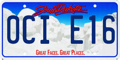 SD license plate 0CIE16