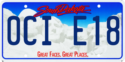 SD license plate 0CIE18