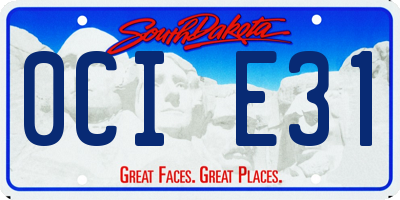 SD license plate 0CIE31