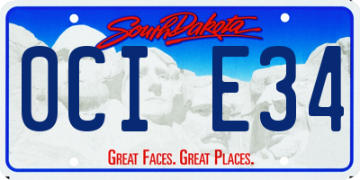 SD license plate 0CIE34