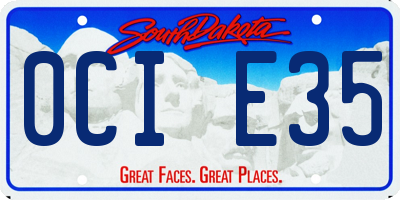 SD license plate 0CIE35