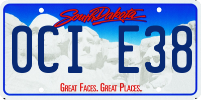 SD license plate 0CIE38