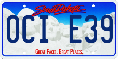 SD license plate 0CIE39