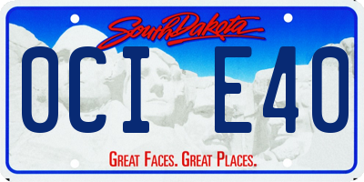 SD license plate 0CIE40