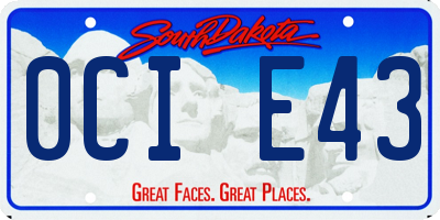 SD license plate 0CIE43