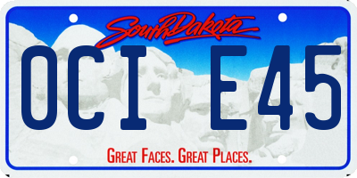 SD license plate 0CIE45