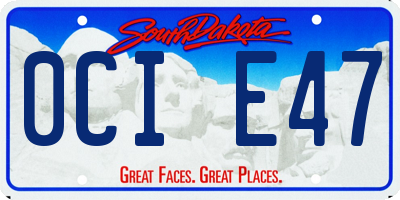 SD license plate 0CIE47