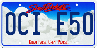 SD license plate 0CIE50
