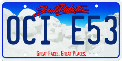 SD license plate 0CIE53