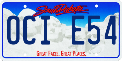 SD license plate 0CIE54