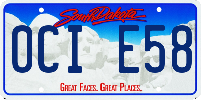SD license plate 0CIE58