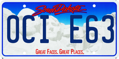 SD license plate 0CIE63