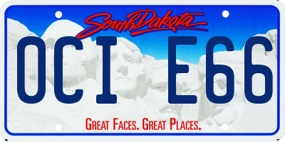 SD license plate 0CIE66