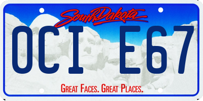 SD license plate 0CIE67