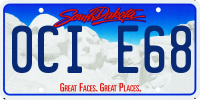 SD license plate 0CIE68