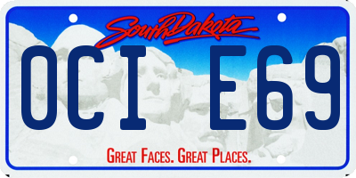 SD license plate 0CIE69
