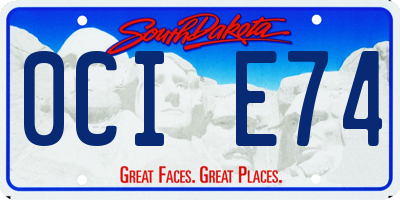 SD license plate 0CIE74