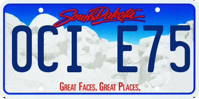 SD license plate 0CIE75