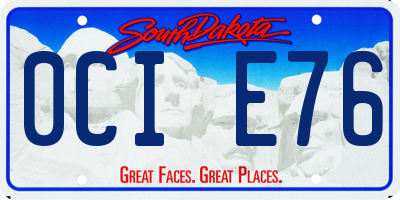 SD license plate 0CIE76