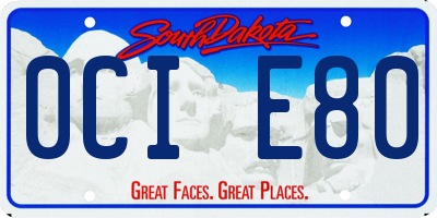 SD license plate 0CIE80