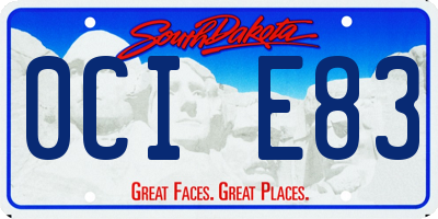 SD license plate 0CIE83