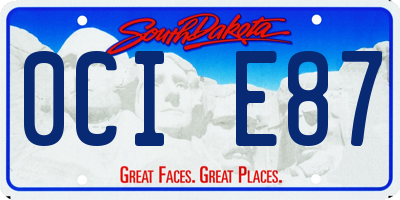 SD license plate 0CIE87