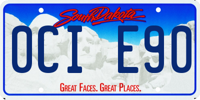 SD license plate 0CIE90