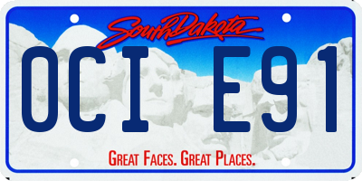 SD license plate 0CIE91