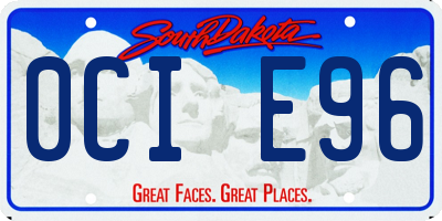 SD license plate 0CIE96
