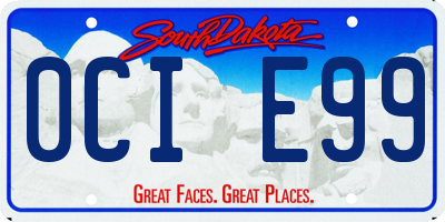 SD license plate 0CIE99