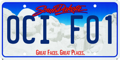 SD license plate 0CIF01