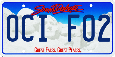 SD license plate 0CIF02