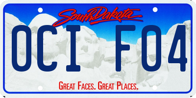 SD license plate 0CIF04