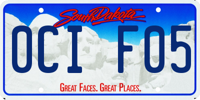 SD license plate 0CIF05