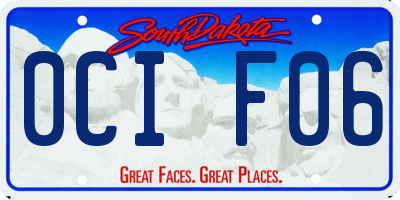 SD license plate 0CIF06