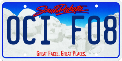 SD license plate 0CIF08