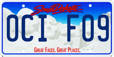 SD license plate 0CIF09