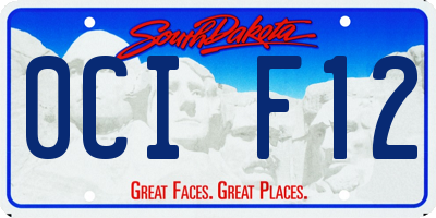 SD license plate 0CIF12