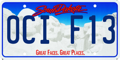 SD license plate 0CIF13