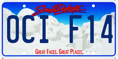 SD license plate 0CIF14