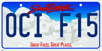 SD license plate 0CIF15