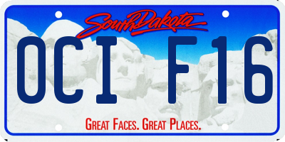 SD license plate 0CIF16