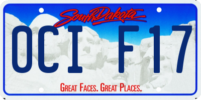 SD license plate 0CIF17