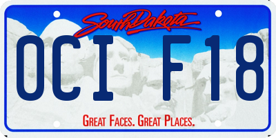 SD license plate 0CIF18
