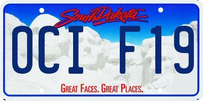 SD license plate 0CIF19