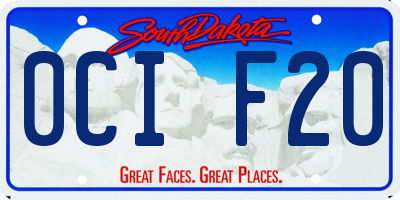 SD license plate 0CIF20