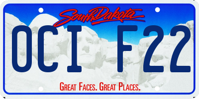 SD license plate 0CIF22
