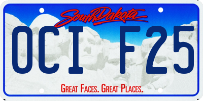 SD license plate 0CIF25