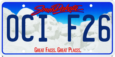SD license plate 0CIF26