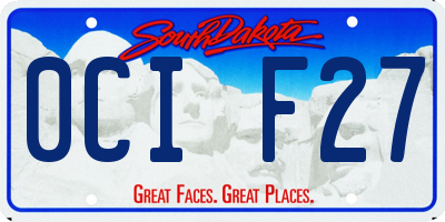 SD license plate 0CIF27